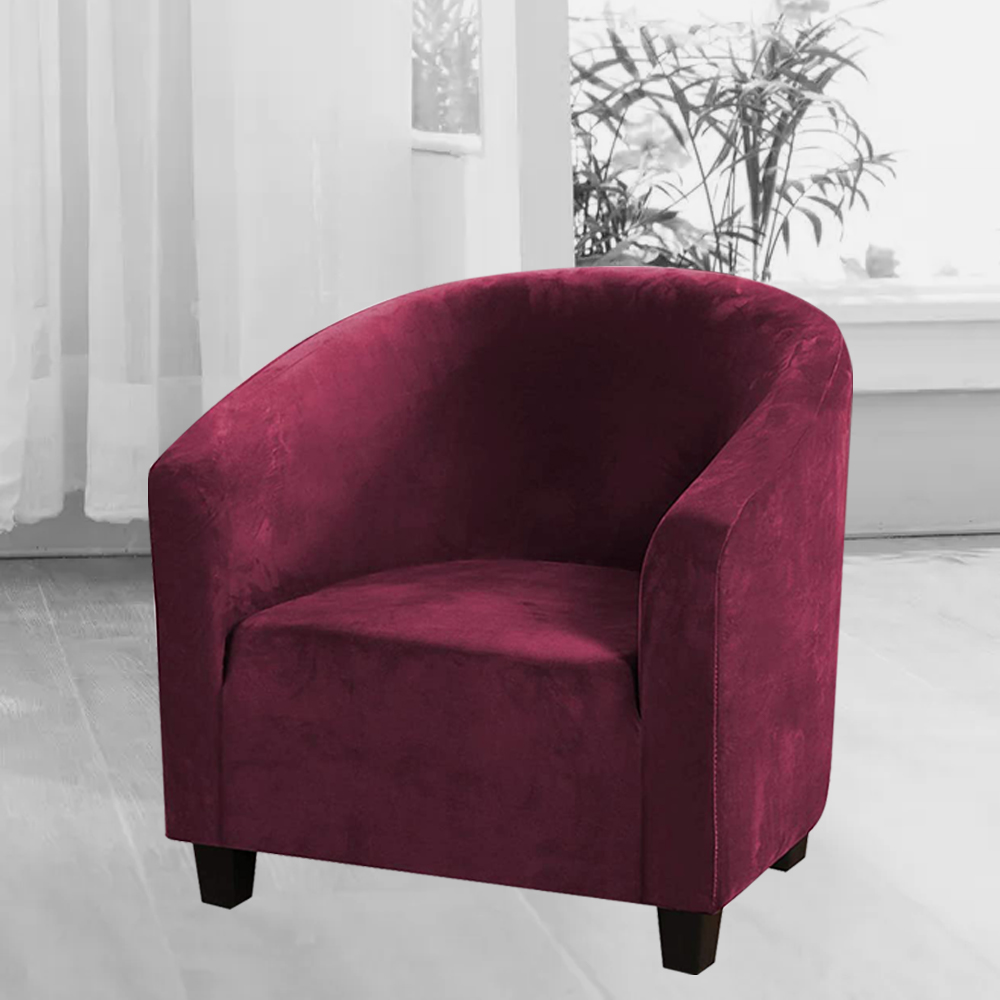 Stretch Club Sofa Chair Cover Living Room Tub Barrel 1 Seater Armchair Slipcover - Picture 18 of 34