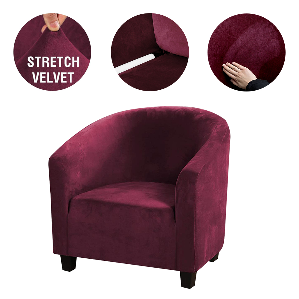 Stretch Club Sofa Chair Cover Living Room Tub Barrel 1 Seater Armchair Slipcover - Picture 19 of 34