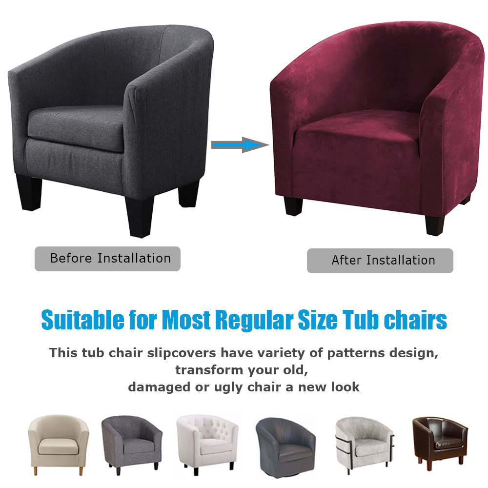Stretch Club Sofa Chair Cover Living Room Tub Barrel 1 Seater Armchair Slipcover - Picture 21 of 34