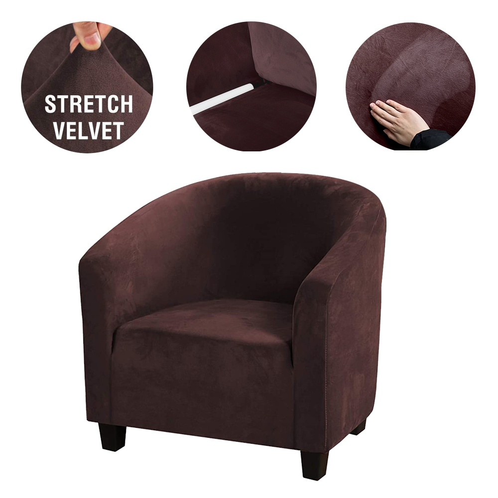 Stretch Club Sofa Chair Cover Living Room Tub Barrel 1 Seater Armchair Slipcover - Picture 24 of 34