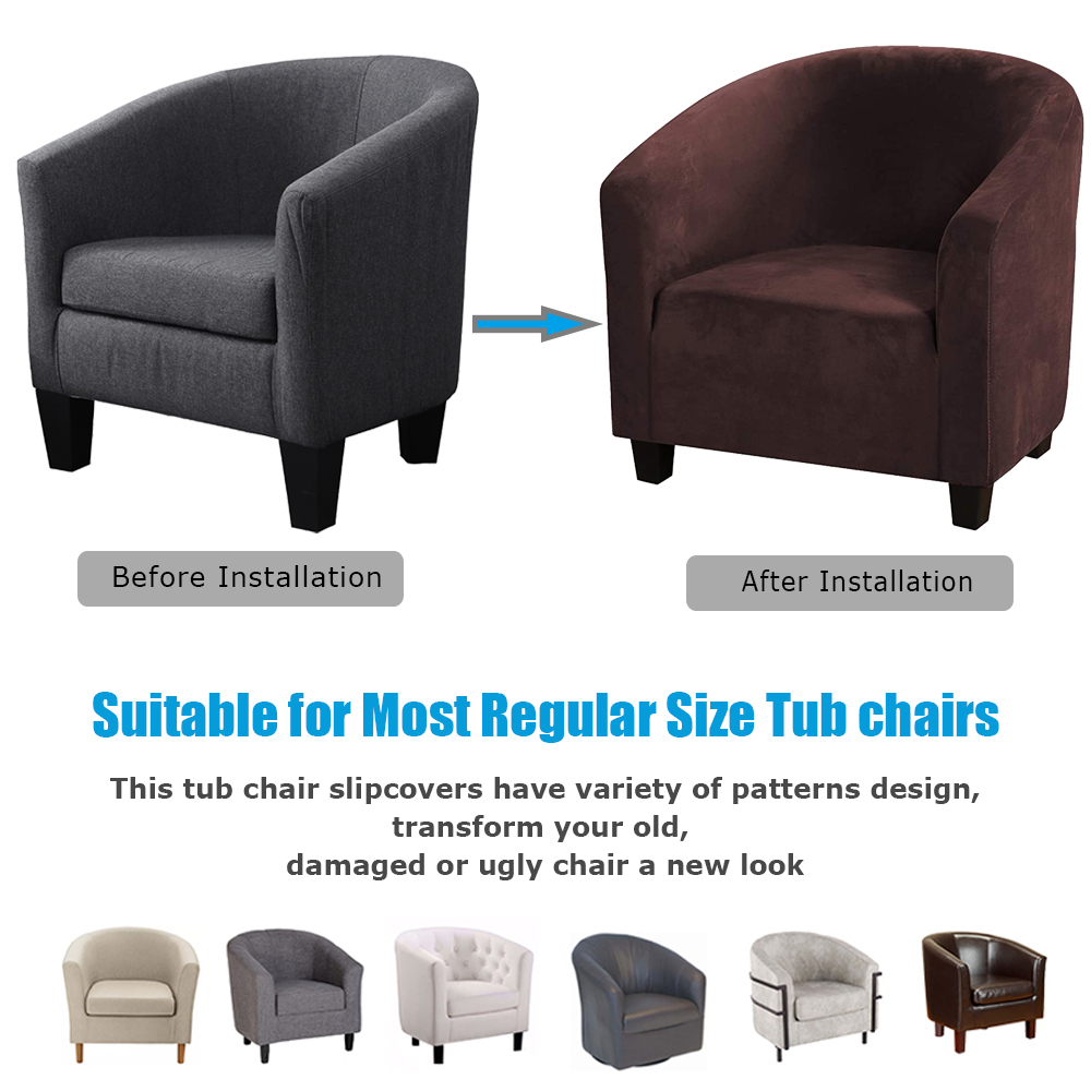 Stretch Club Sofa Chair Cover Living Room Tub Barrel 1 Seater Armchair Slipcover - Picture 26 of 34