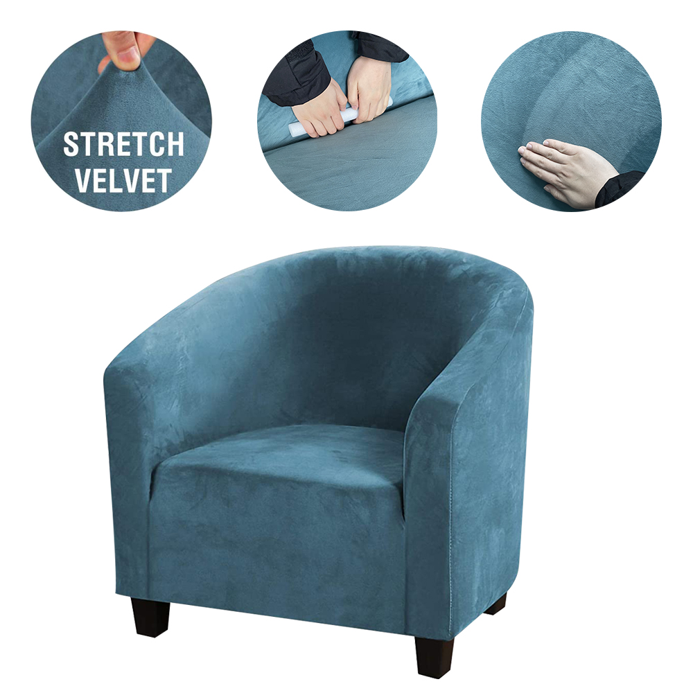 Stretch Club Sofa Chair Cover Living Room Tub Barrel 1 Seater Armchair Slipcover - Picture 29 of 34