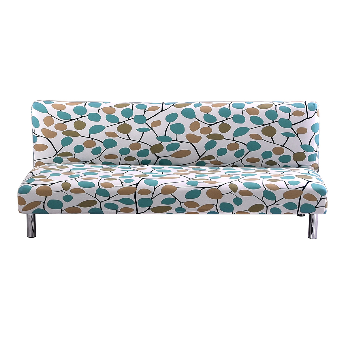 Stretch Armless Sofa Bed Cover Full Folding Couch Futon Pattern Slipcover Decor - Picture 41 of 149