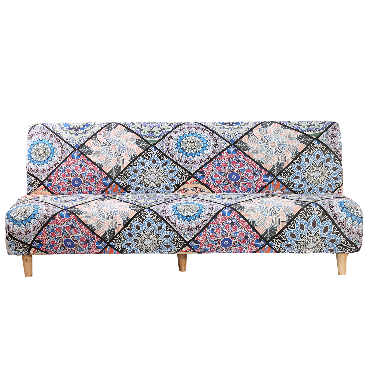 Stretch Armless Sofa Bed Cover Full Folding Couch Futon Pattern Slipcover Decor - Picture 51 of 149