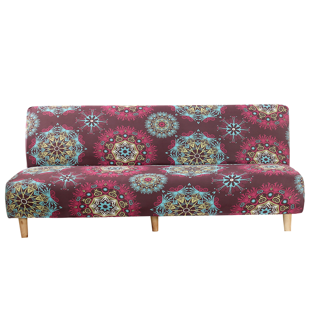 Stretch Armless Sofa Bed Cover Full Folding Couch Futon Pattern Slipcover Decor - Picture 59 of 149