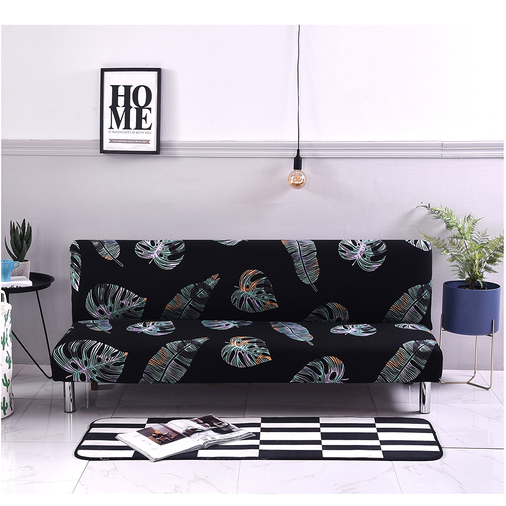 Stretch Armless Sofa Bed Cover Full Folding Couch Futon Pattern Slipcover Decor - Picture 68 of 149