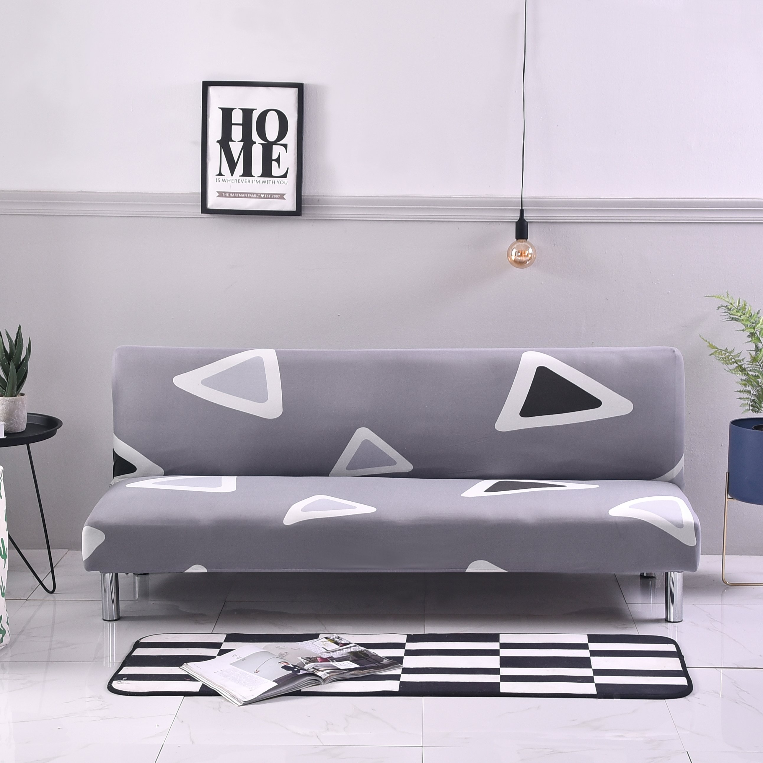 Stretch Armless Sofa Bed Cover Full Folding Couch Futon Pattern Slipcover Decor - Picture 77 of 149