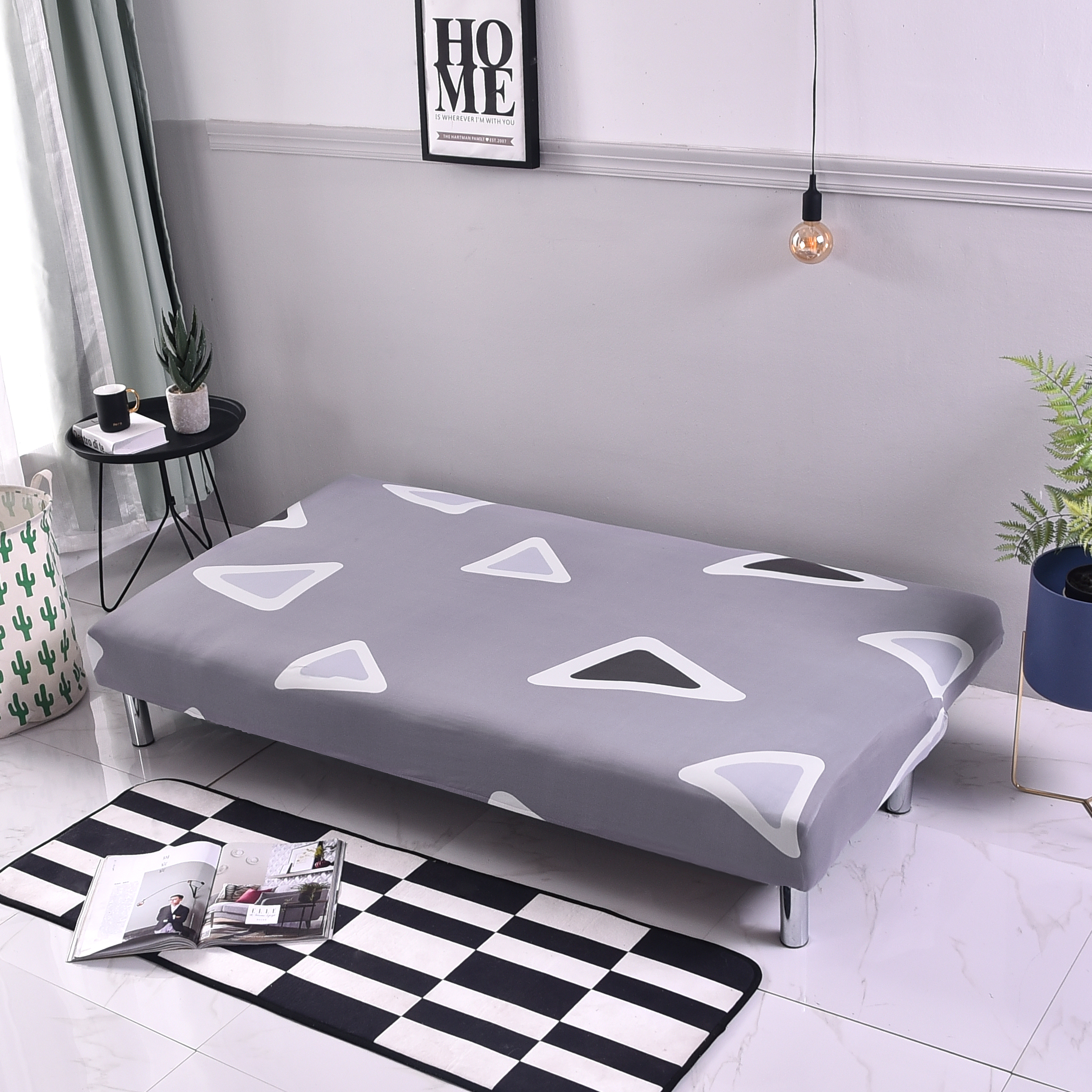 Stretch Armless Sofa Bed Cover Full Folding Couch Futon Pattern Slipcover Decor - Picture 78 of 149
