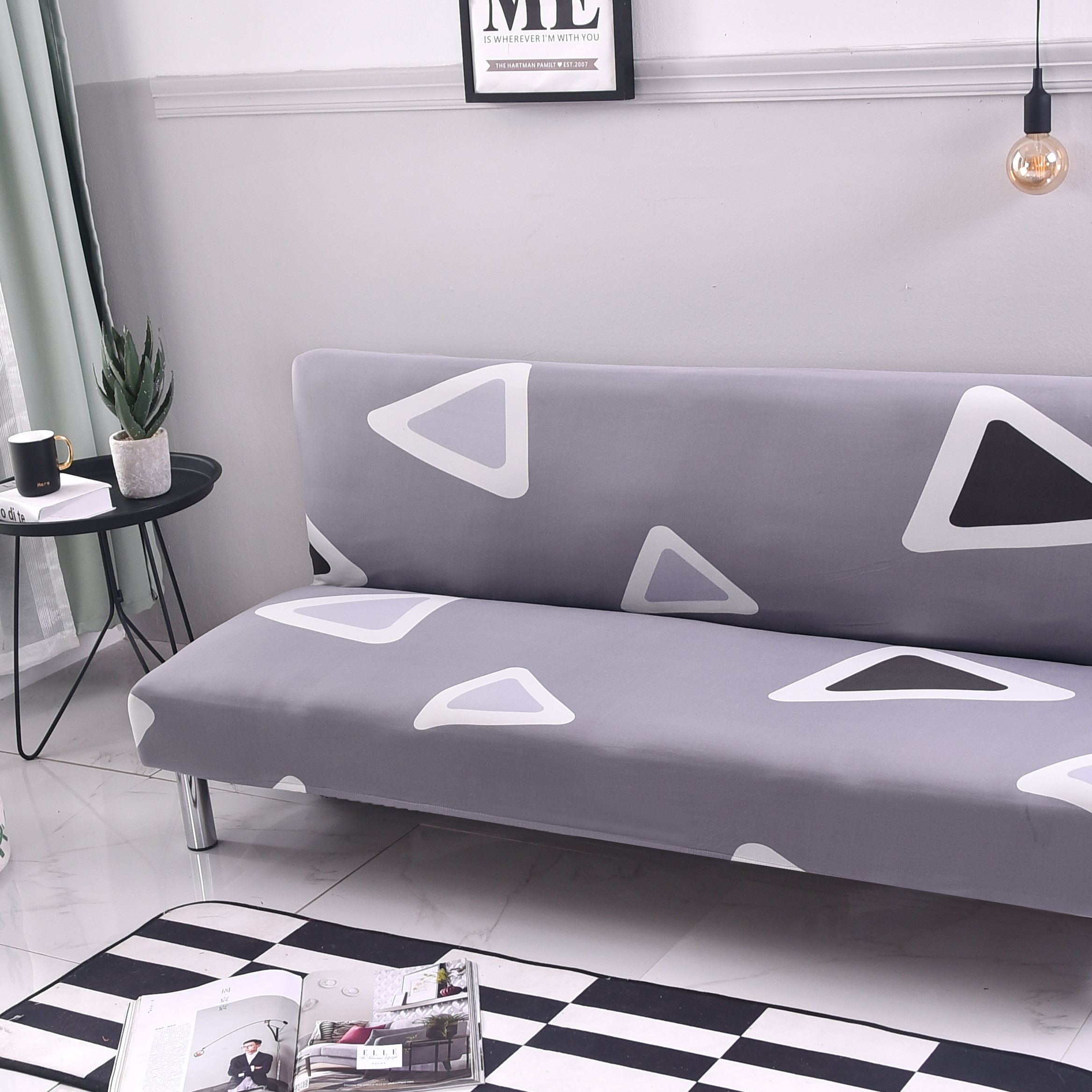 Stretch Armless Sofa Bed Cover Full Folding Couch Futon Pattern Slipcover Decor - Picture 79 of 149