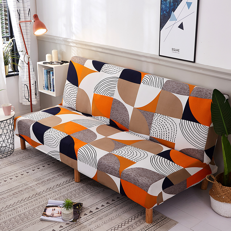 Stretch Armless Sofa Bed Cover Full Folding Couch Futon Pattern Slipcover Decor - Picture 85 of 149