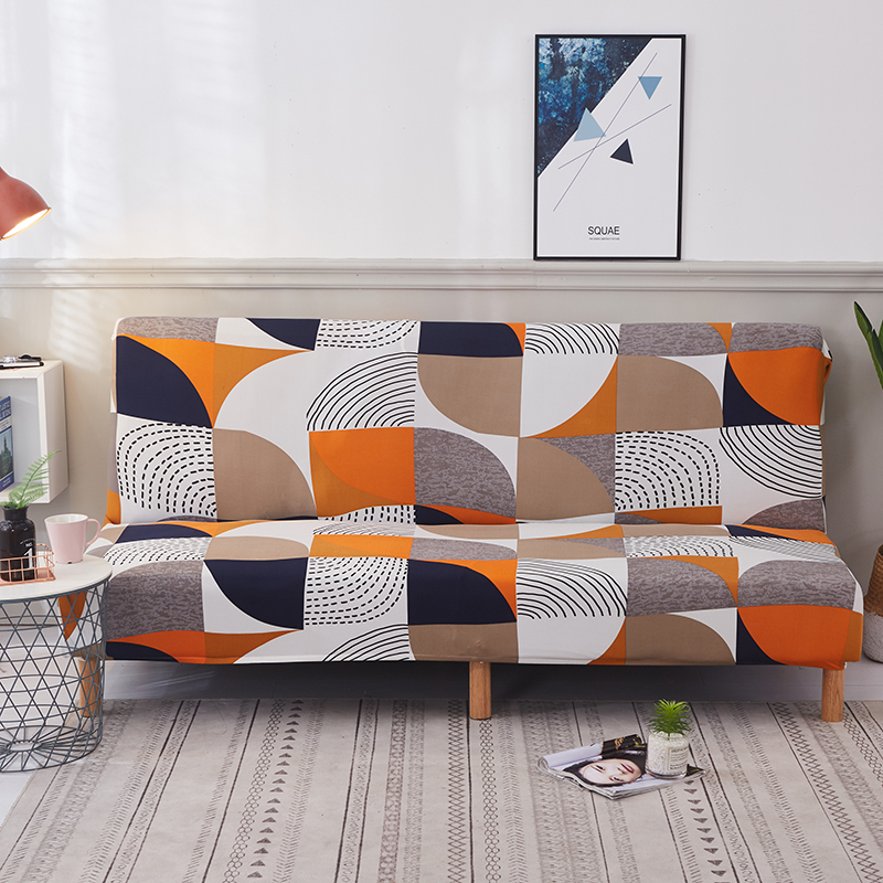 Stretch Armless Sofa Bed Cover Full Folding Couch Futon Pattern Slipcover Decor - Picture 86 of 149