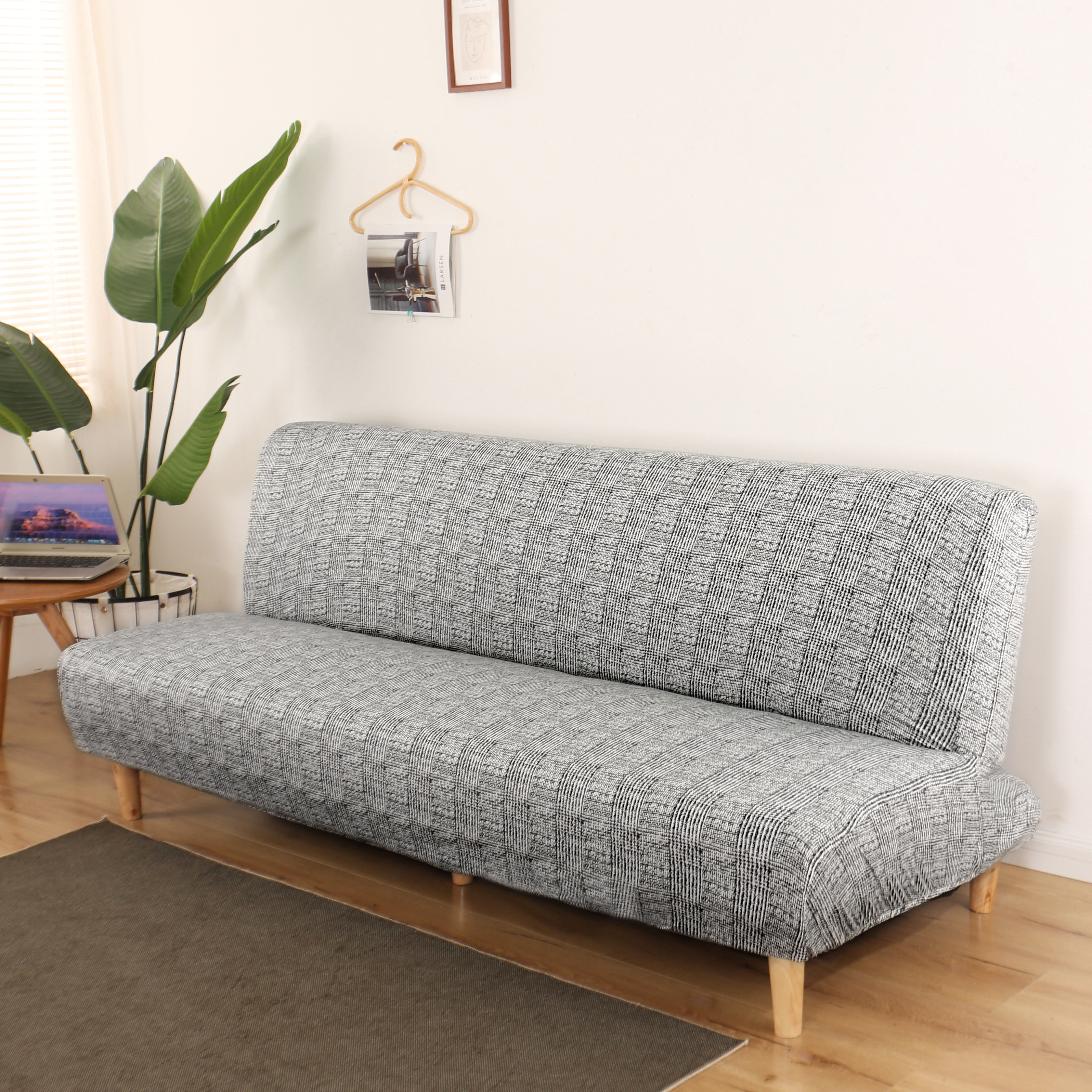 Stretch Armless Sofa Bed Cover Full Folding Couch Futon Pattern Slipcover Decor - Picture 108 of 149