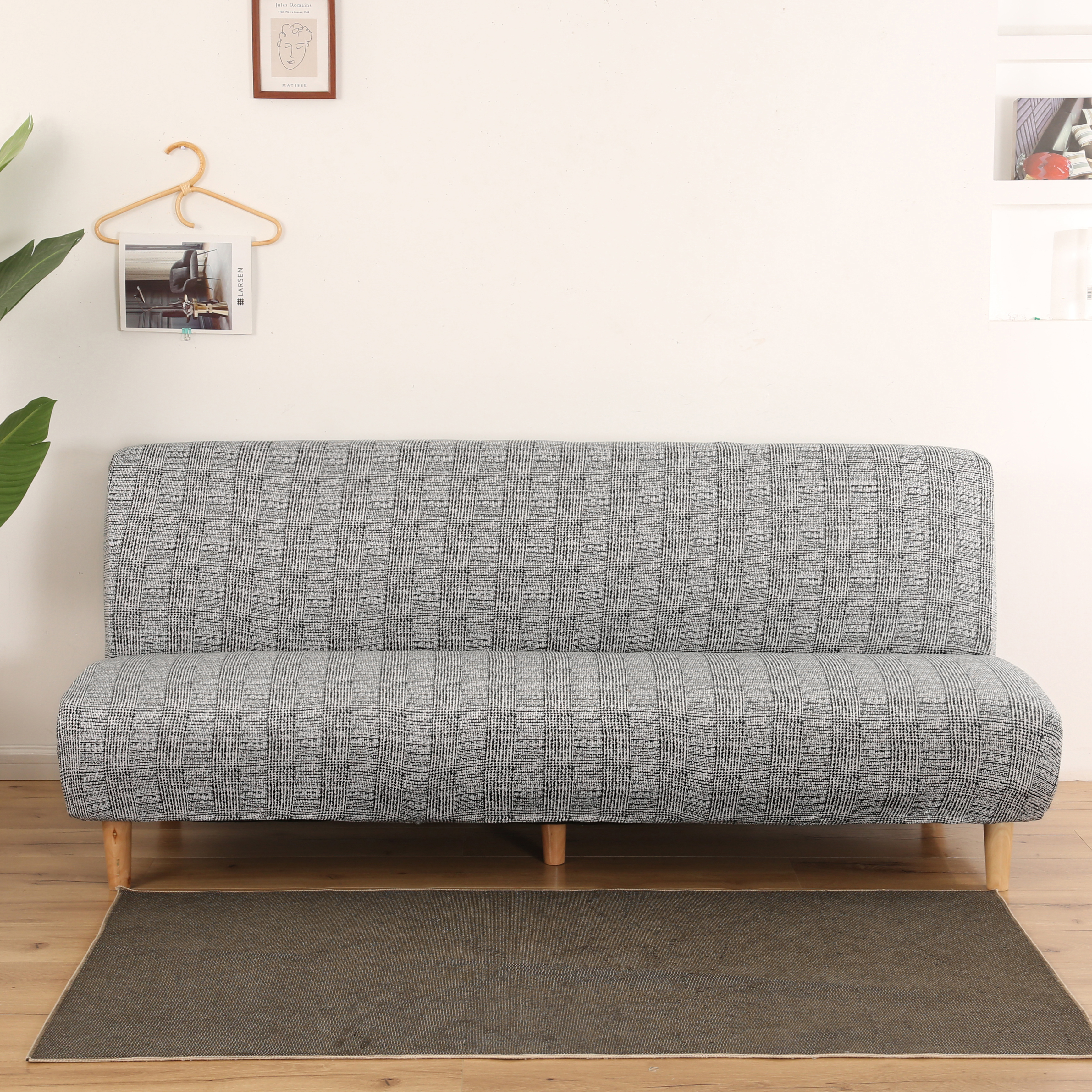 Stretch Armless Sofa Bed Cover Full Folding Couch Futon Pattern Slipcover Decor - Picture 111 of 149