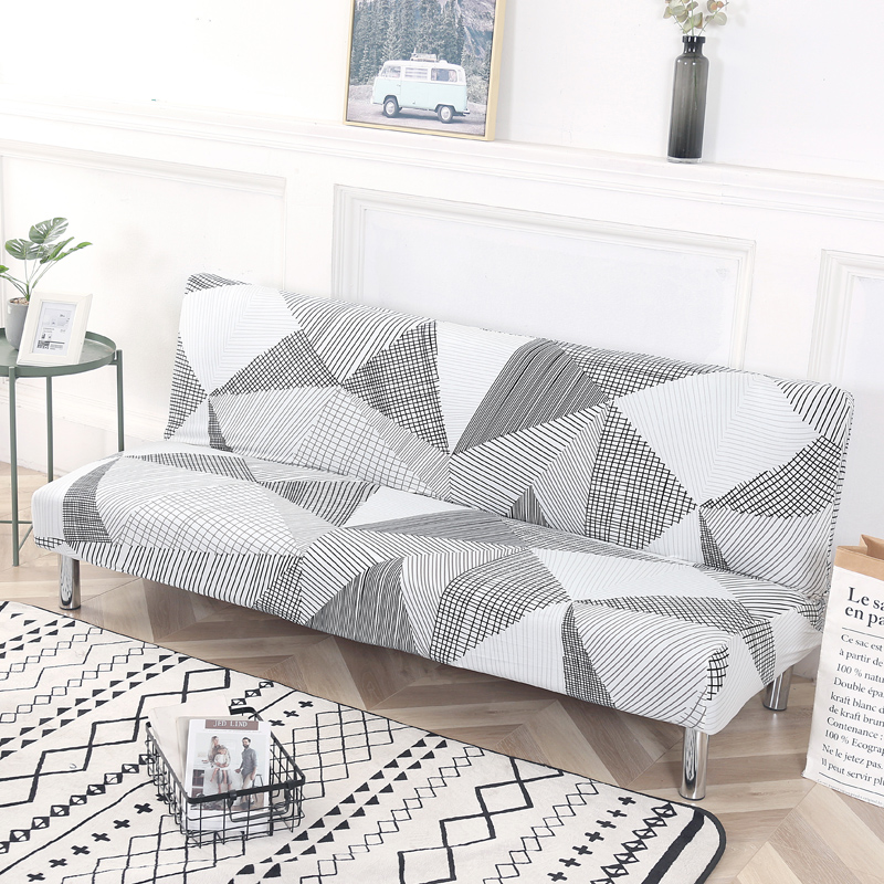 Stretch Armless Sofa Bed Cover Full Folding Couch Futon Pattern Slipcover Decor - Picture 122 of 149