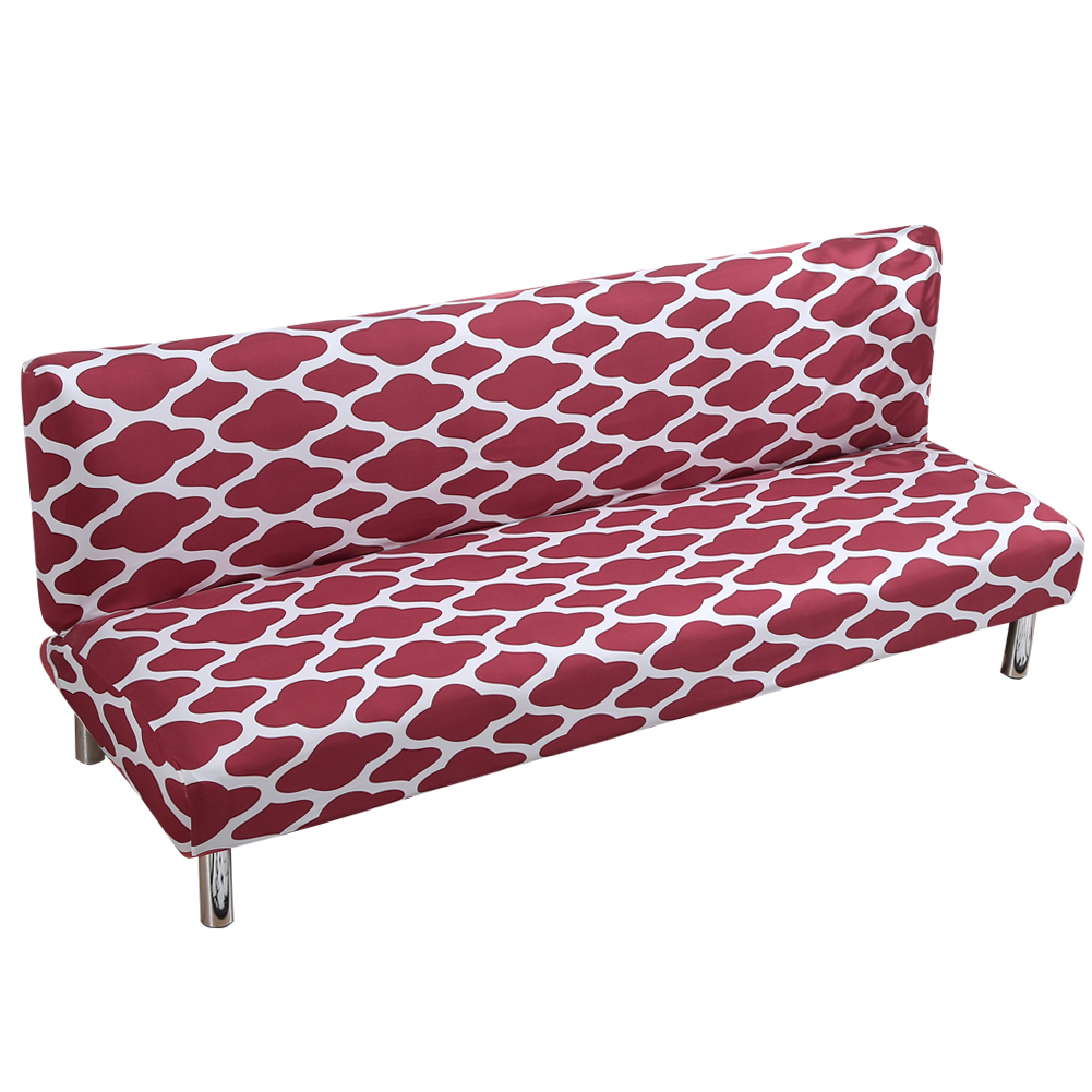 Stretch Armless Sofa Bed Cover Full Folding Couch Futon Pattern Slipcover Decor - Picture 133 of 149