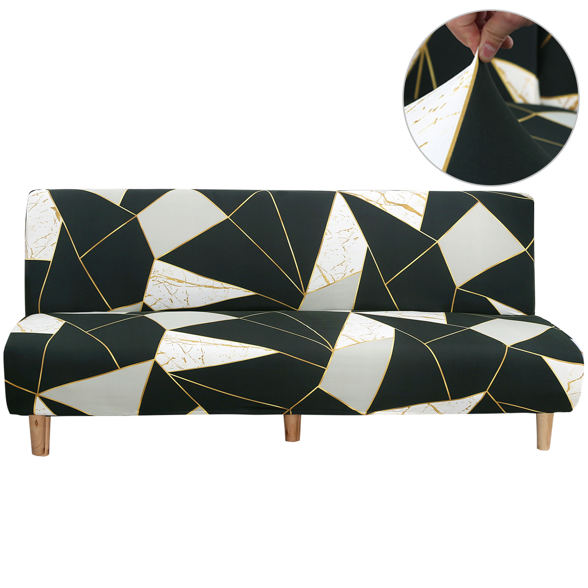 Stretch Armless Sofa Bed Cover Full Folding Couch Futon Pattern Slipcover Decor - Picture 136 of 149