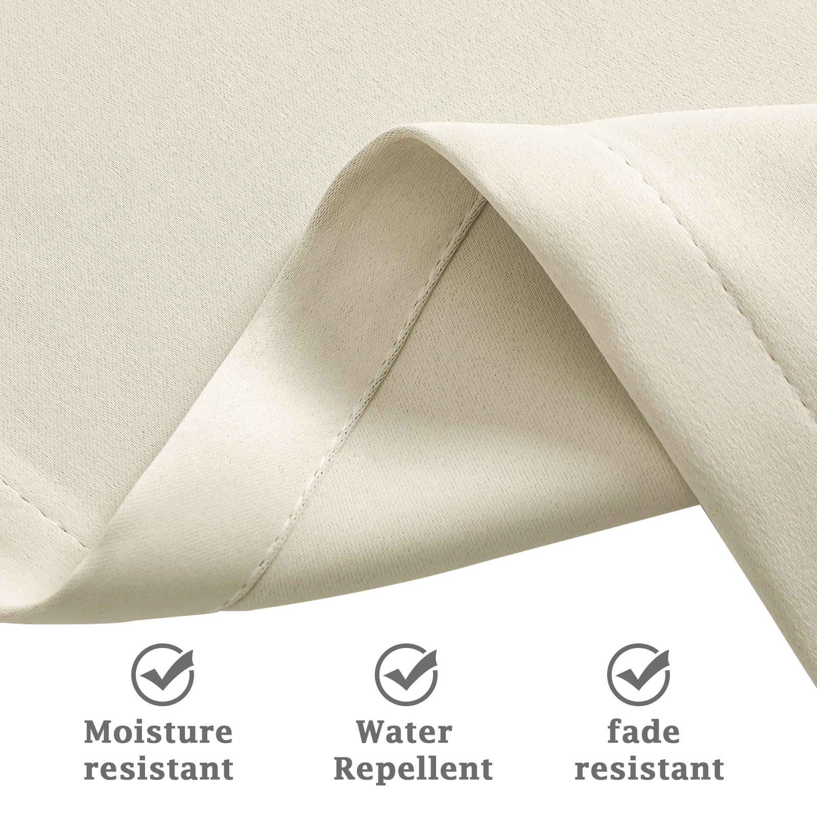1/2/4Panels Waterproof Outdoor Curtains for Patio Thermal Insulated Sun Blocking - Picture 9 of 12