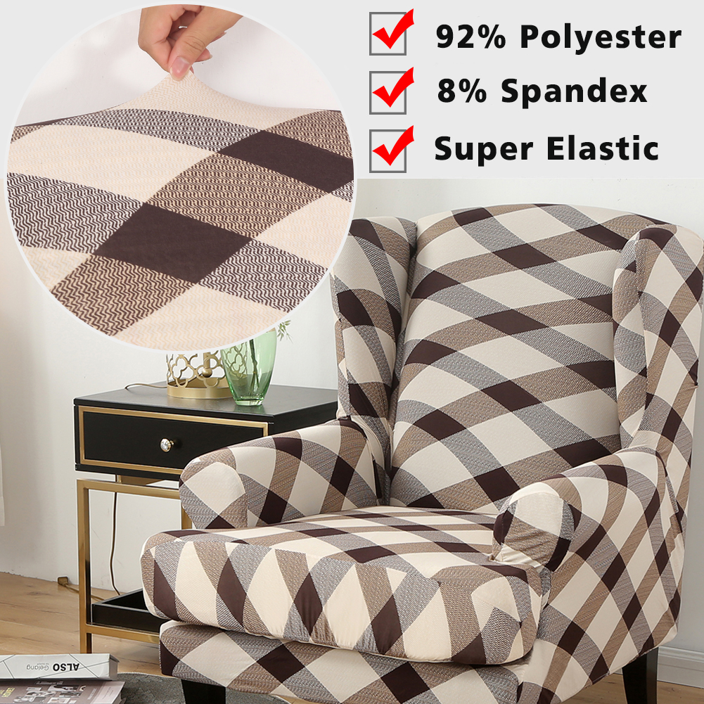 Stretch Wing Chair Cover Slipcover Wingback Armchair Split Protector Furniture - Picture 38 of 111