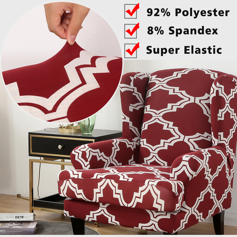 Stretch Wing Chair Cover Slipcover Wingback Armchair Split Protector Furniture - Picture 60 of 111