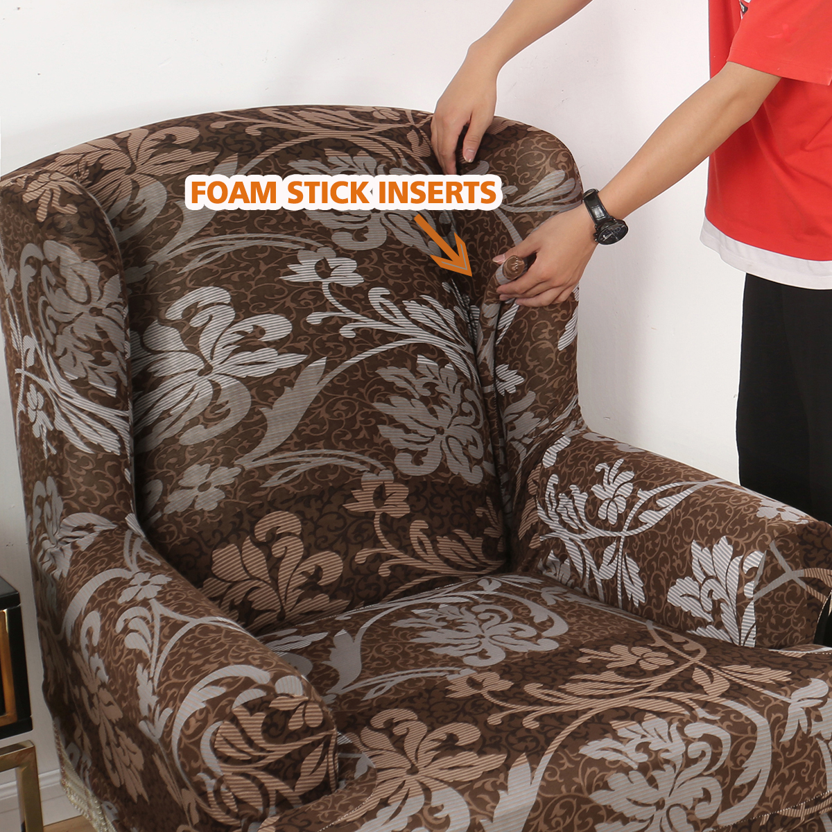 Stretch Wing Chair Cover Slipcover Wingback Armchair Split Protector Furniture - Picture 84 of 111