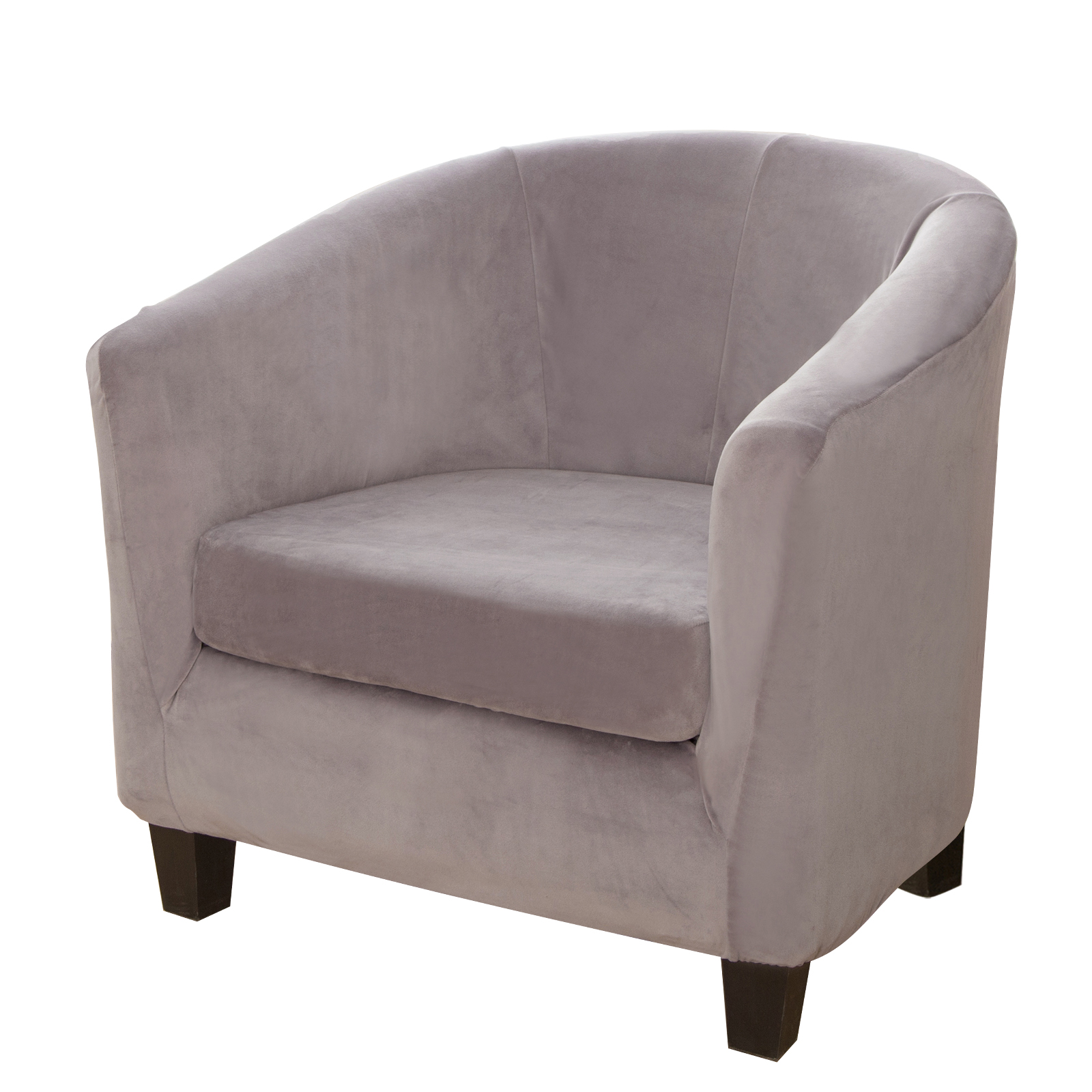 2-Piece Stretch Velvet Tub Chair Cover Armchair Slipcover Furniture Protector - Picture 13 of 103