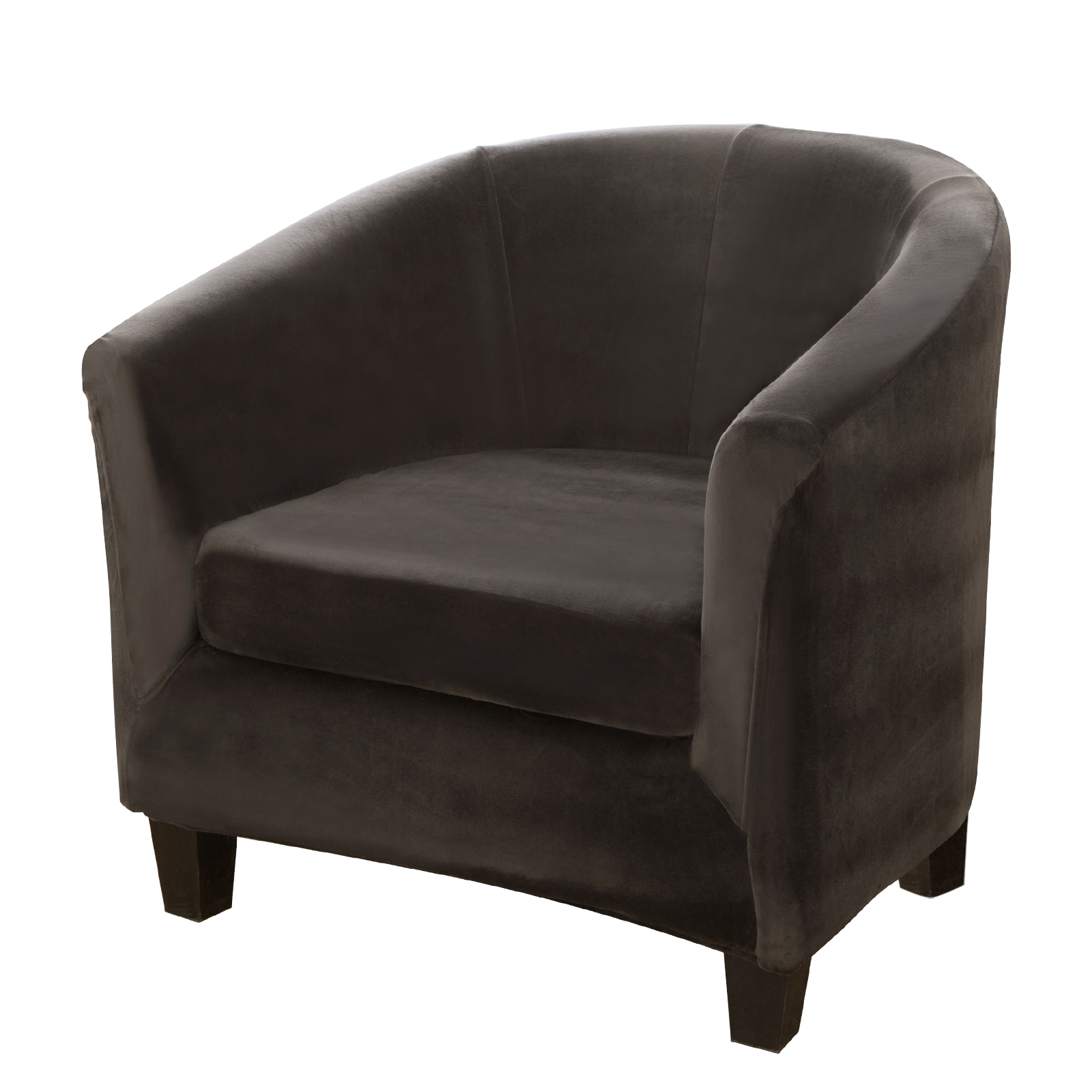 2-Piece Stretch Velvet Tub Chair Cover Armchair Slipcover Furniture Protector - Picture 25 of 103