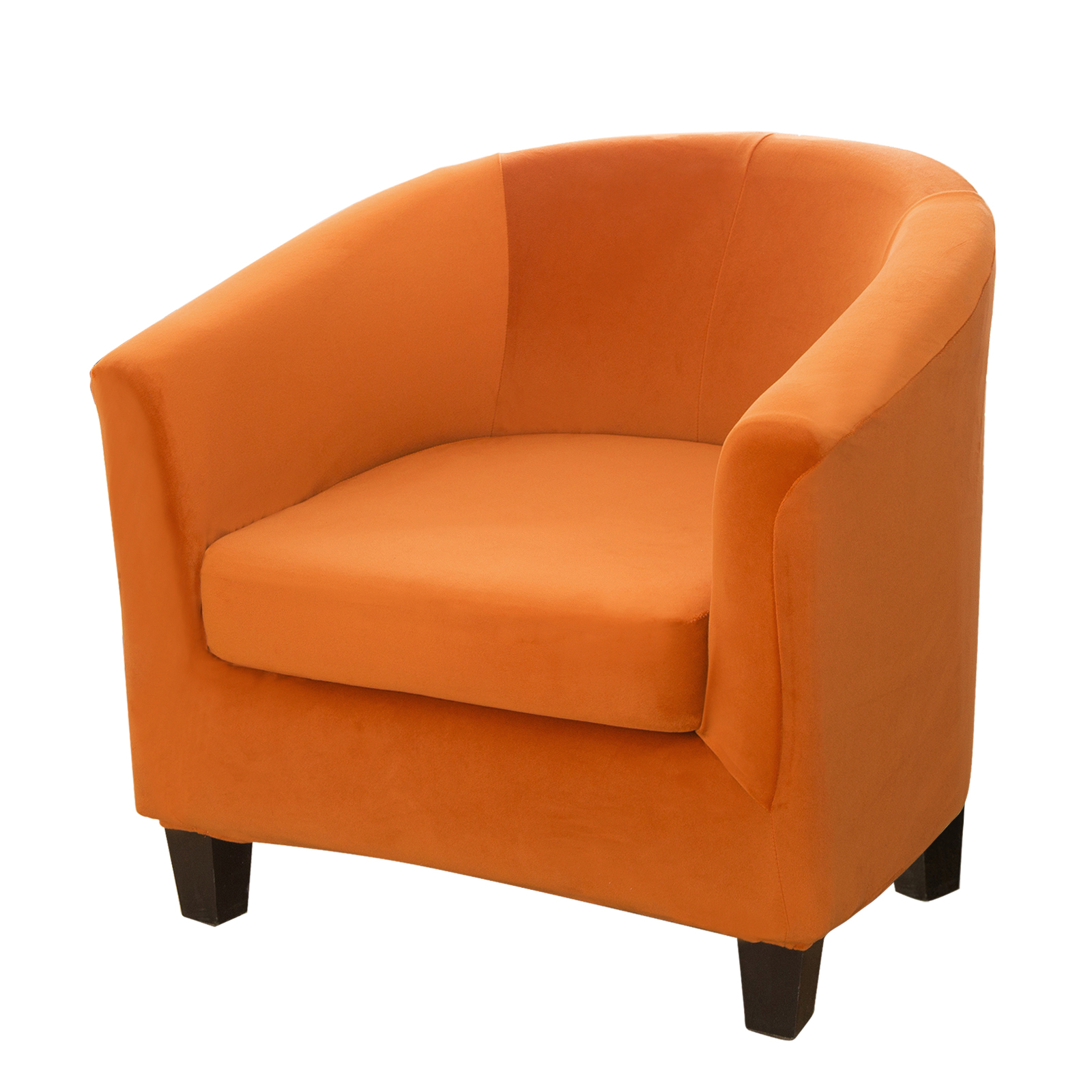 2-Piece Stretch Velvet Tub Chair Cover Armchair Slipcover Furniture Protector - Picture 49 of 103