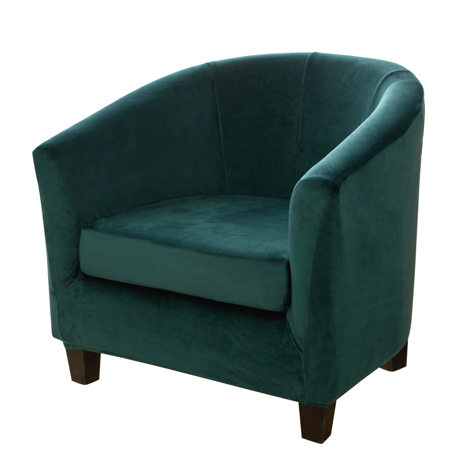 2-Piece Stretch Velvet Tub Chair Cover Armchair Slipcover Furniture Protector - Picture 61 of 103