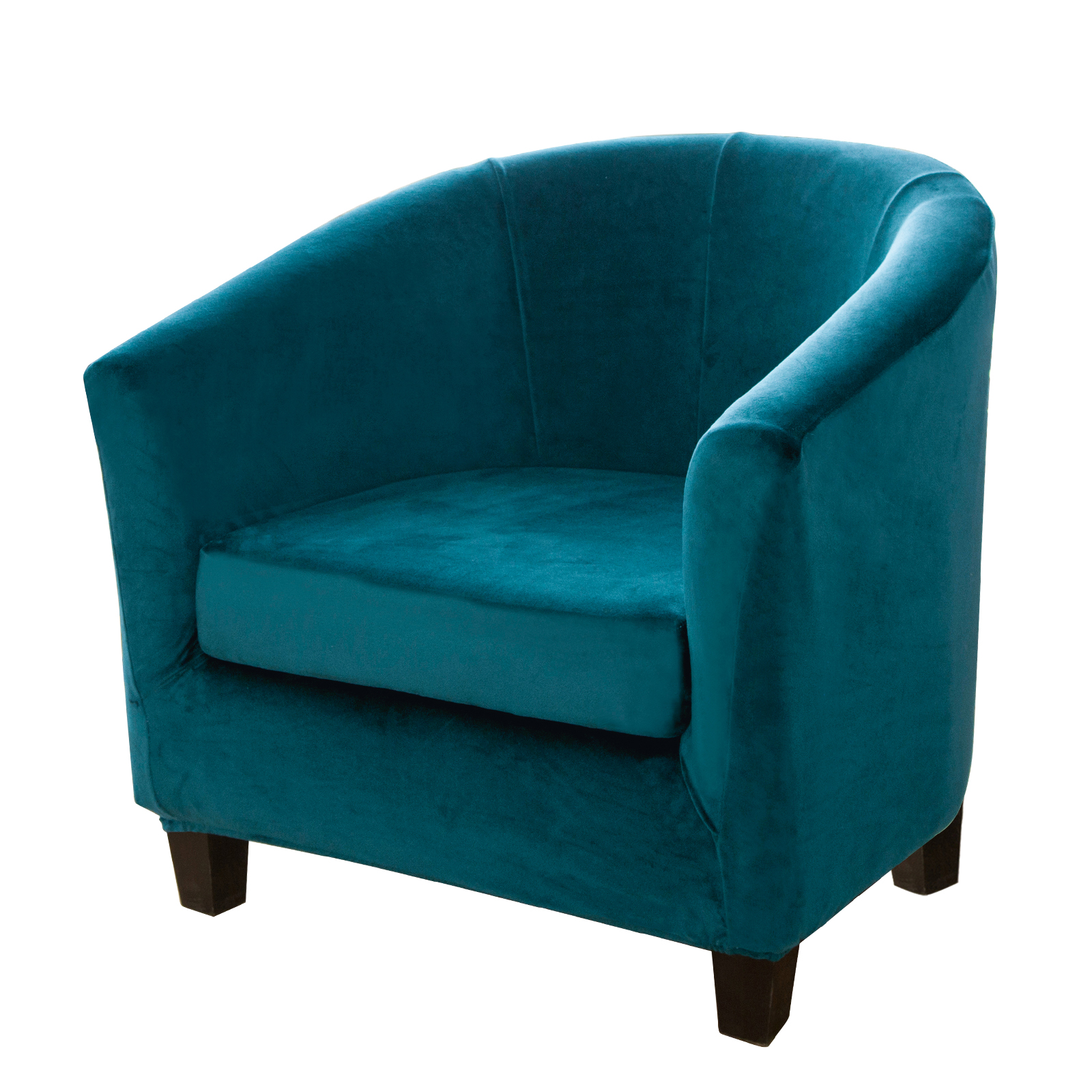 2-Piece Stretch Velvet Tub Chair Cover Armchair Slipcover Furniture Protector - Picture 73 of 103