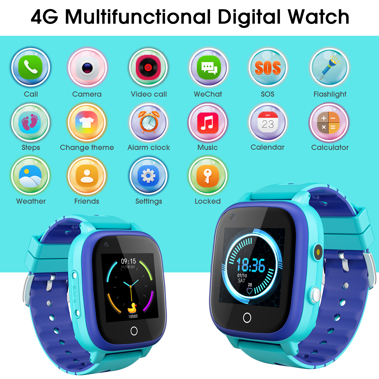 4G Kids Smart Watch GPS Tracker WIFI SOS Camera Video Call