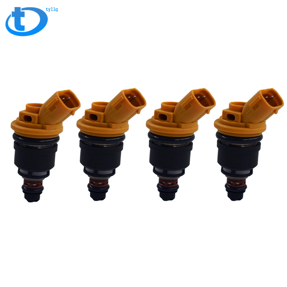 4 Pcs New 550cc Yellow Side Feed Injectors For Subaru Sti WRX GC8 16600