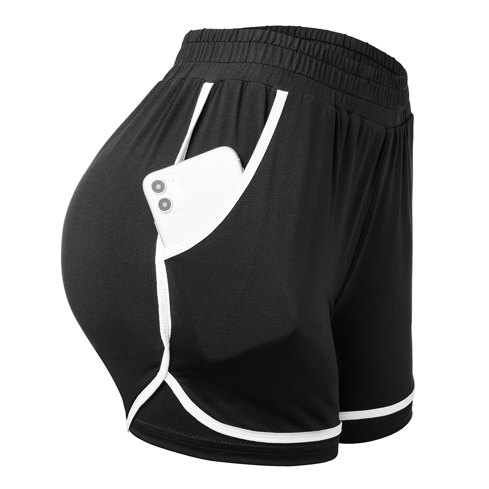 Ladies Yoga Shorts High Waist Soft Shorts Gym Sports Pants Summer Beach Shorts - Picture 28 of 32