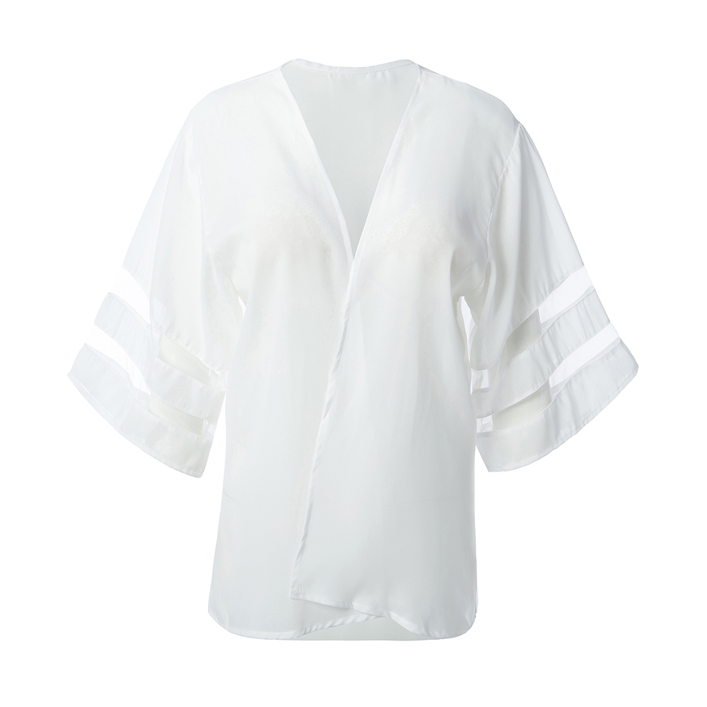 Ladies Bikini Swimwear Cover Up Half Sleeve Cardigan Summer Beach Beachwear New - Picture 16 of 18