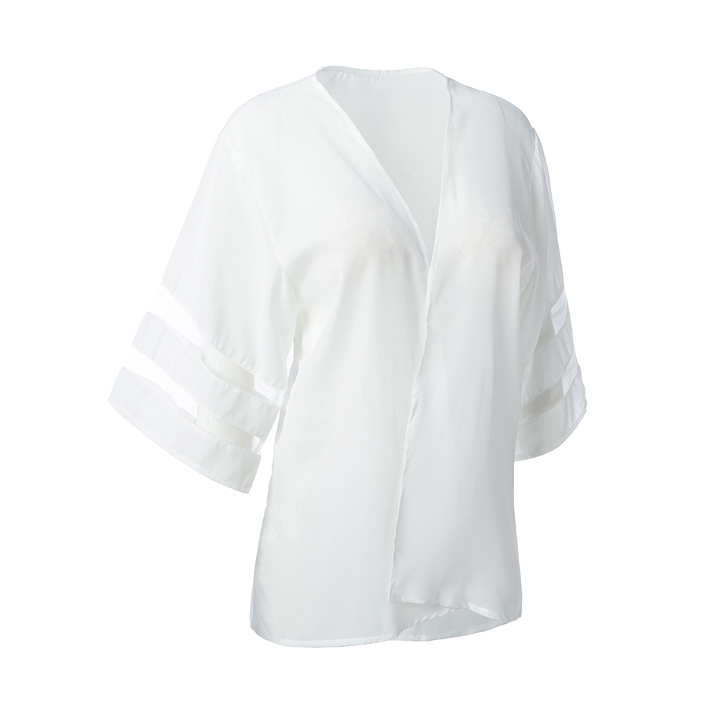 Ladies Bikini Swimwear Cover Up Half Sleeve Cardigan Summer Beach Beachwear New - Picture 17 of 18