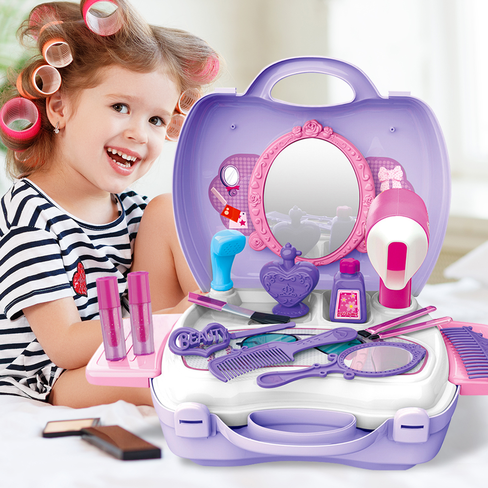 Pretend Play Cosmetic Makeup Toy Set Kit for Little Girls Kids 21Pcs 