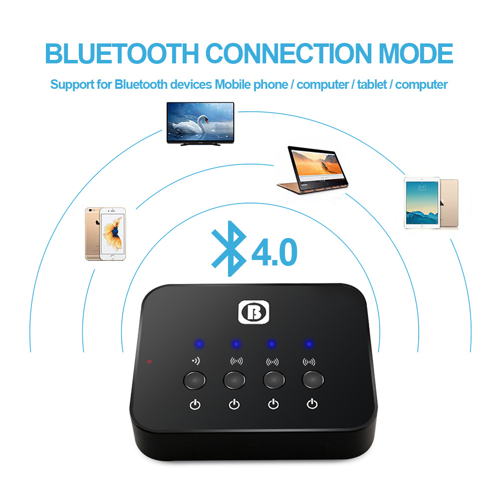 BW-107 Portable Bluetooth Splitter Audio Fast Transmitter Multi-point ...