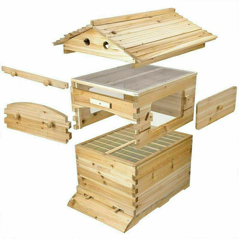thumbnail 4  - 7 PCS Free Flowing Honey Hive Beehive Frames+ Beekeeping Brood Cedarwood Box Set
