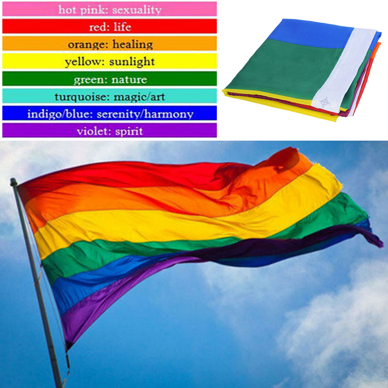 3x5ft Rainbow Flag Polyester Flag Gay Pride Lesbian Peace Lgbt With 2990