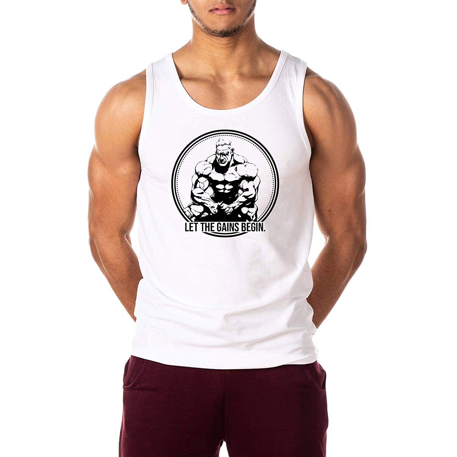 Tank Top Men's Sports Fitness Vest Muscle Bodybuilding Training Top  Breathable