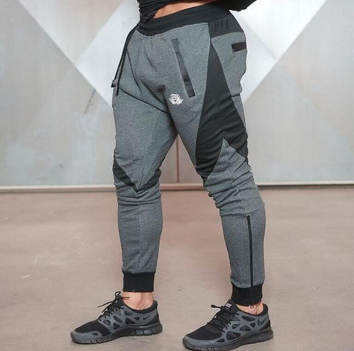 Men's Running Sports Stitching Slim Pants Casual Muscle Pants Soft Material - Picture 7 of 8