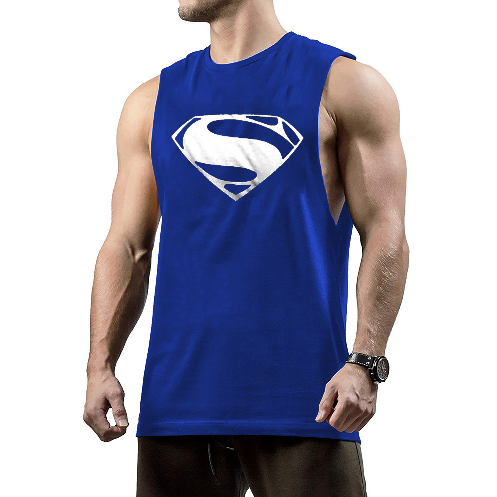 Sports Exercise Leisure Muscle Comfortable Trend Fitness Printed Vest Cotton - Picture 7 of 14