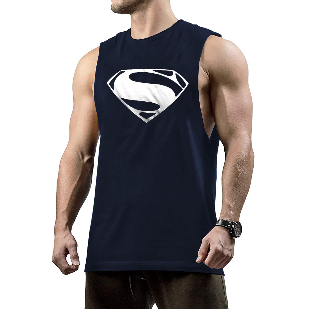 Sports Exercise Leisure Muscle Comfortable Trend Fitness Printed Vest Cotton - Picture 8 of 14