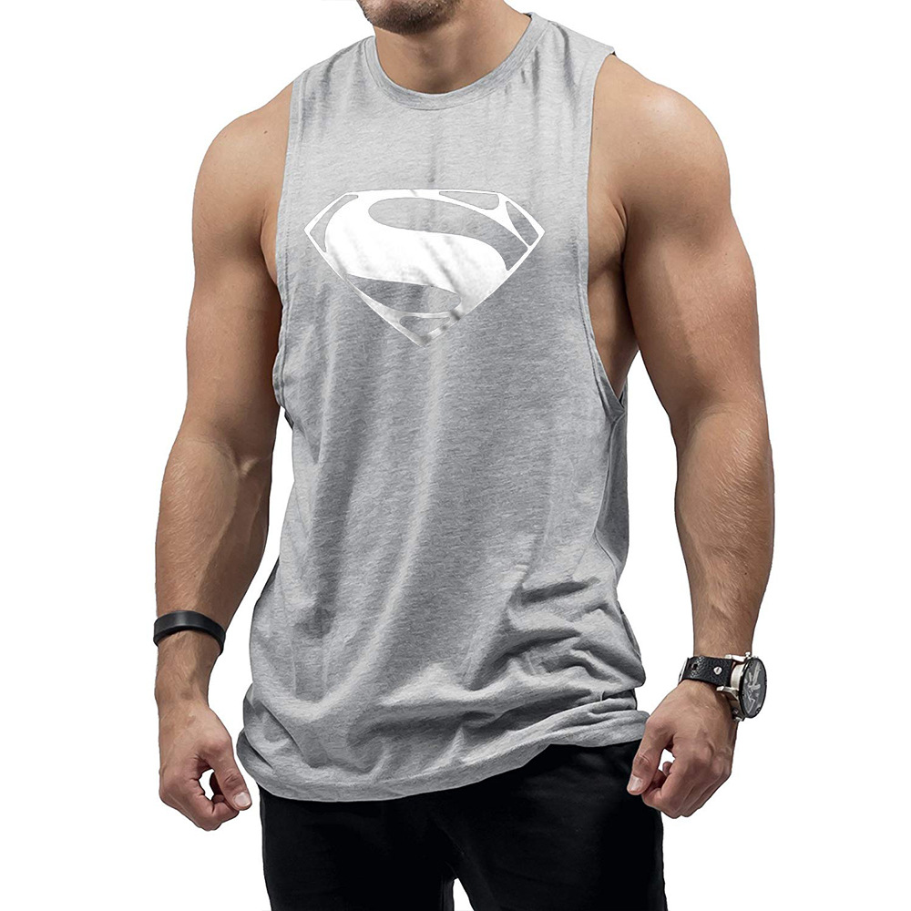 Sports Exercise Leisure Muscle Comfortable Trend Fitness Printed Vest Cotton - Picture 10 of 14