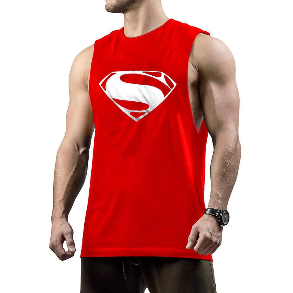 Sports Exercise Leisure Muscle Comfortable Trend Fitness Printed Vest Cotton - Picture 12 of 14
