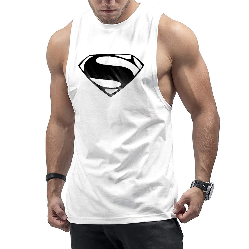 Sports Exercise Leisure Muscle Comfortable Trend Fitness Printed Vest Cotton - Picture 13 of 14