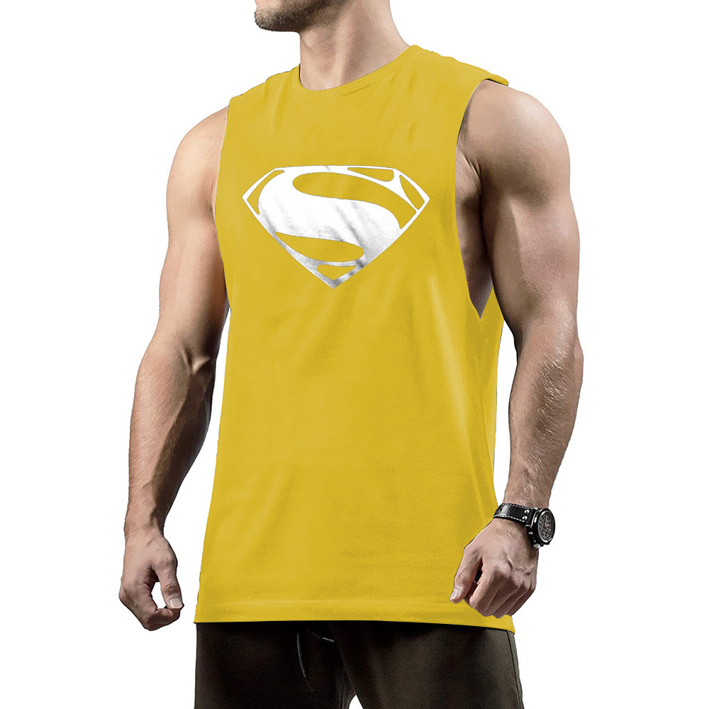 Sports Exercise Leisure Muscle Comfortable Trend Fitness Printed Vest Cotton - Picture 14 of 14