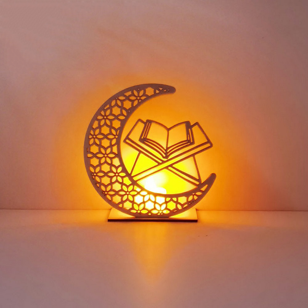 Details about   Eid Mubarak Ramadan Lamp Wooden Moon Candle Light Pendant Decor Home Ornament.