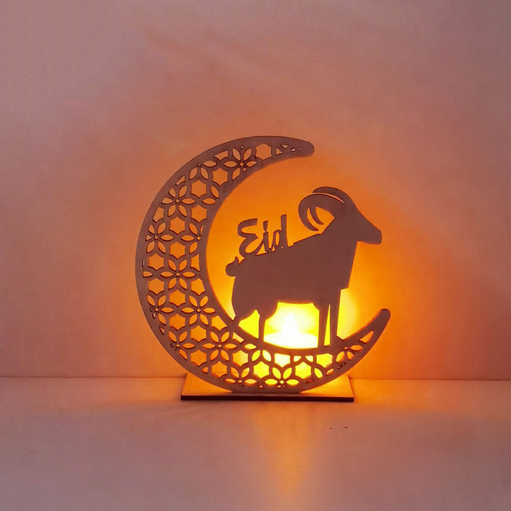 Details about   Eid Mubarak Ramadan Lamp Wooden Moon Candle Light Pendant Decor Home Ornament.
