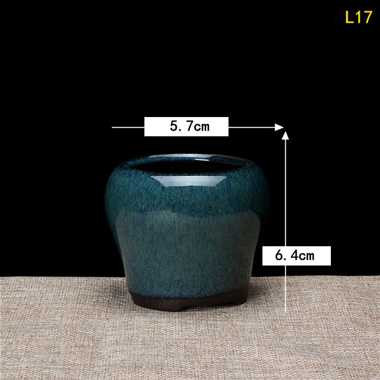 1x Chinese Style Ceramics Bonsai Glazed Flowerpot For Garden Home Decor 