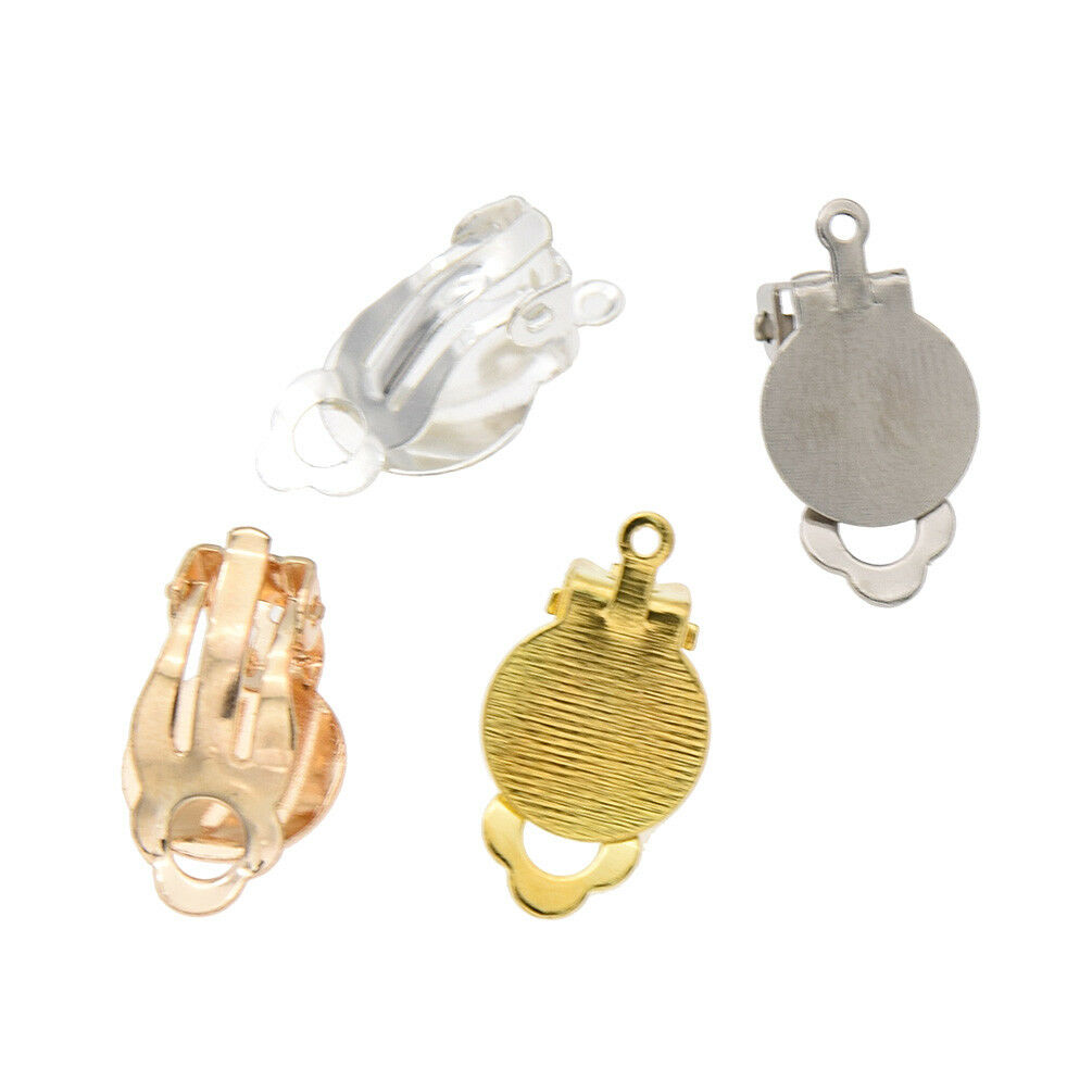 50pcs DIY Handcraft Gold Silver Clip On Earring Jewelry Making Findings craft